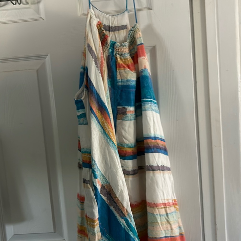 Free people size, large, colorful, mini dress with pockets
